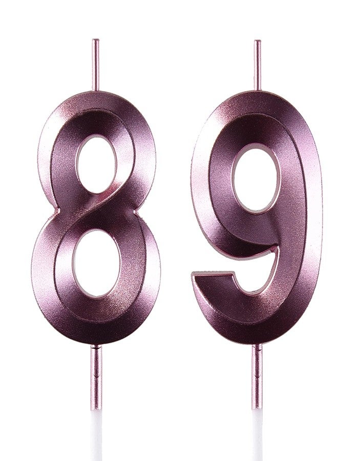 AOOLADA 89 & 98 Birthday Candle, 89th & 98th Cake Candles, Number 89 & 98 Birthday Candles for Cake Topper Decoration, Purple - Image 1